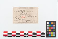 Etikett zu Bronzeringgehänge (NHMW-PRAE-025293)